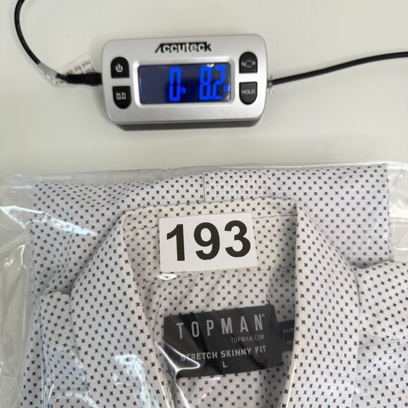 Topman Shirt Mens L White Stretch Slim Long Sleeve Button Down Business Casual - Picture 14 of 14